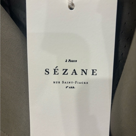 NWT Sezane Scott Trench Coat, Olive Green, US size 10 - Picture 9 of 9